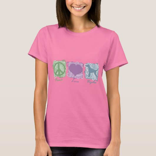 T-shirt Pastel Peace, Love et Vizslas (Devant)