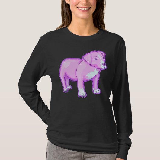 T-shirt Pastel Pitbull violet (Devant)