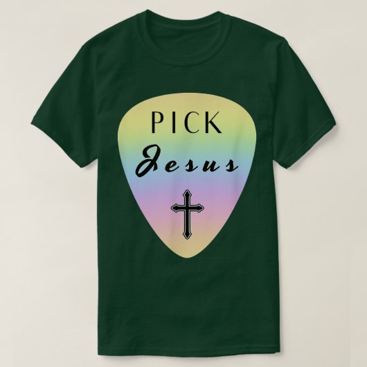 T-shirt Pastel Rainbow Guitar Pick Pick Pick Pick (Design devant)