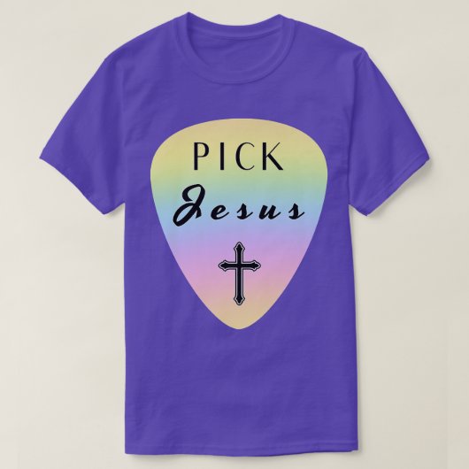 T-shirt Pastel Rainbow Guitar Pick Pick Pick Pick (Design devant)