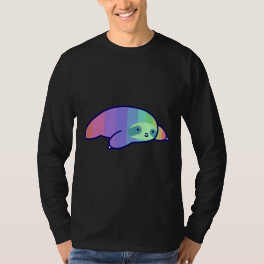 T-shirt Pastel Rainbow Sloth (Devant)