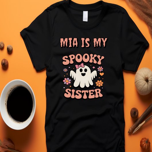 T-shirt Pastel Retro Ghost Éffrayante Soeur Cute Halloween