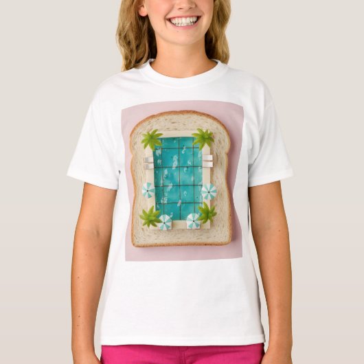 T-shirt Pastel Vaporwave Pool Toast (Devant)
