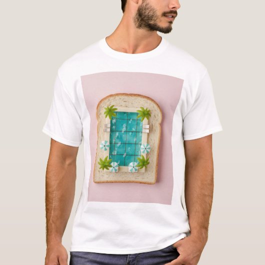 T-shirt Pastel Vaporwave Pool Toast (Devant)