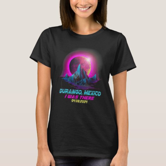 T-shirt Pastel Vaporwave Total Solar Eclipse 2024 Durango (Devant)