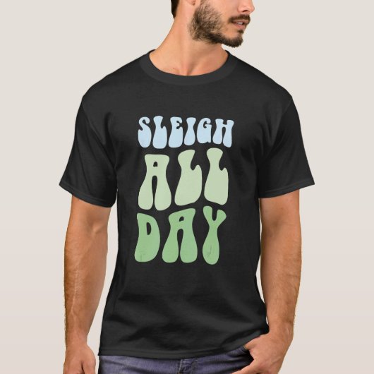 T-shirt Pastel Winter Christmas Sleigh All Day (Devant)