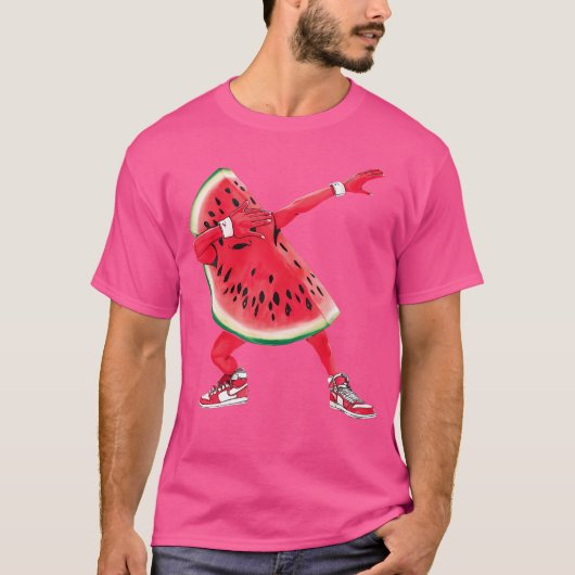 T-shirt Pastèque de Dabbing Cool Drôle de Fruit Athlétique (Devant)