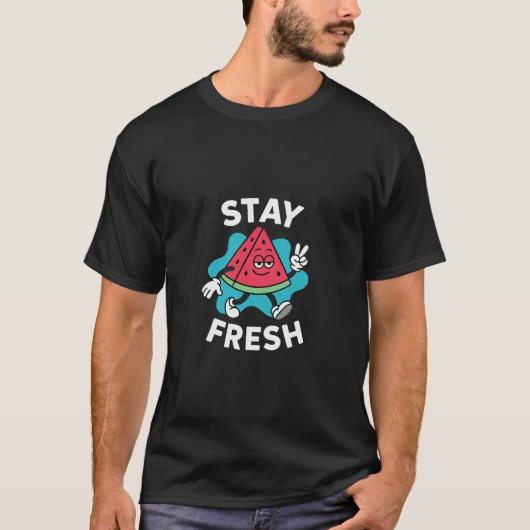 T-shirt Pastèque de dessin animé Stay Fresh (Devant)