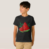 T-shirt Pastèque de Noël Été Tropical Noël En (Devant entier)