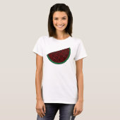 T-shirt Pastèque de Palestine Broderie tatreez rouge (Devant entier)