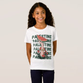 T-Shirt pastèque, fleurs et Palestine libre Répéter (Devant entier)