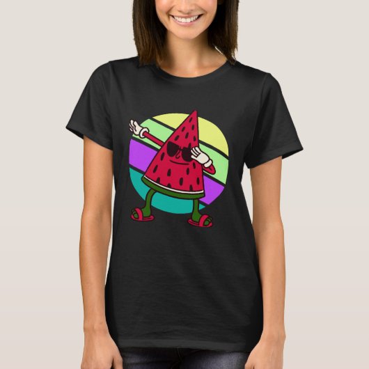 T-shirt pastèque fruit été mignon dab (Devant)