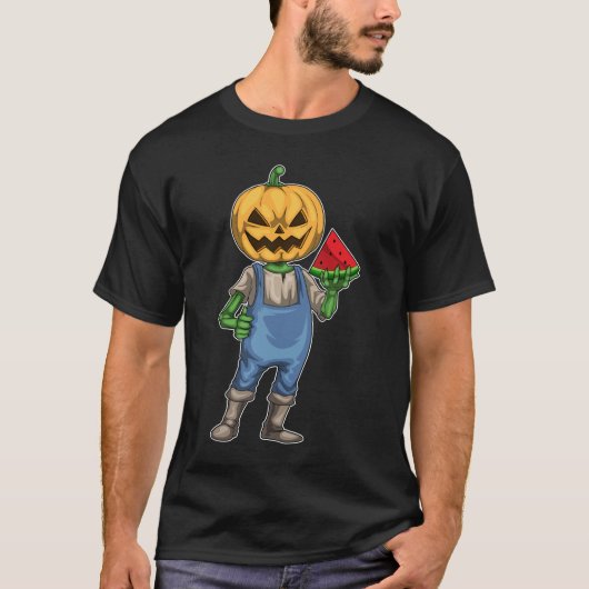 T-shirt Pastèque Jack-o'-lantern Halloween (Devant)
