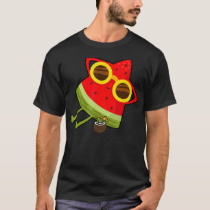T-shirt Pastèque Melon Été Avec Lunettes De Soleil Eau Drô