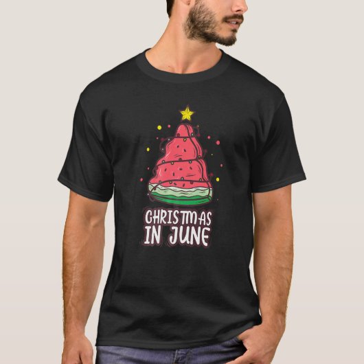 T-shirt Pastèque Noël Arbre Noël En Juin Noël L (Devant)