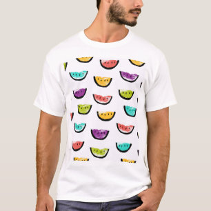 T-shirt pastèques lumineuses : motif sans couture colorée.