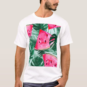 T-shirt Pastèques, palmiers feuilles : pattes tropicales s
