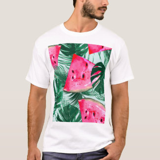 T-shirt Pastèques, palmiers feuilles : pattes tropicales s