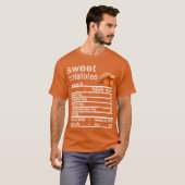 T-shirt patate douce étiquette de la valeur nutritive (Devant entier)