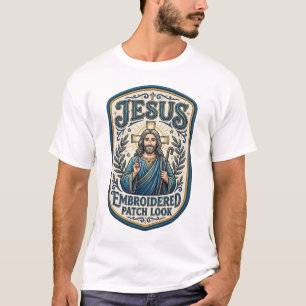 T-shirt Patch brodé Jésus Regardez Patch brodé Jésus