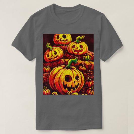 T-shirt Patch Citrouille Halloween (Design devant)