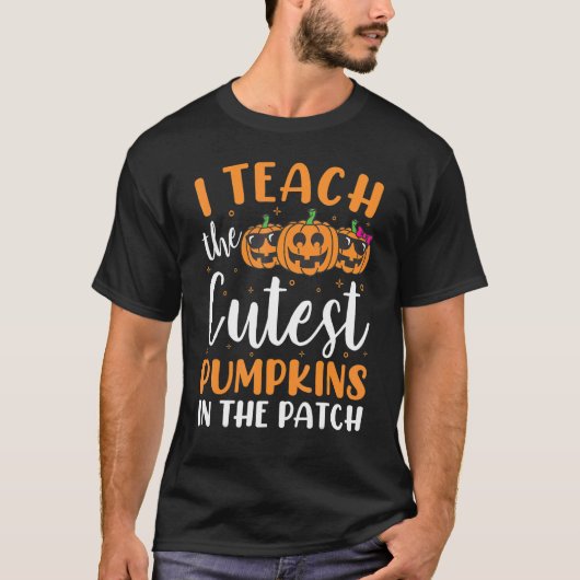 T-shirt Patch Citrouille Halloween Thanksgiving Teach Cute (Devant)