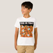 T-shirt Patch Citrouille Haunted Halloween Ghosts (Devant entier)