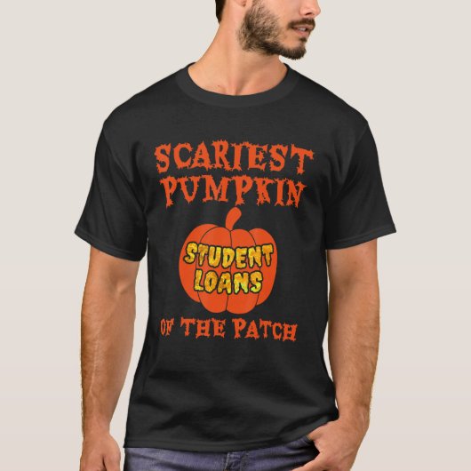 T-shirt Patch Citrouille sculpté effrayant Jack-o'-lantern (Devant)