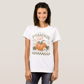 T-shirt Patch de citrouille rustique automne floral rétro (Devant entier)