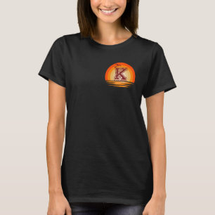 T-shirt Patch de poitrine K Minimaliste Vintage Rétro Couc