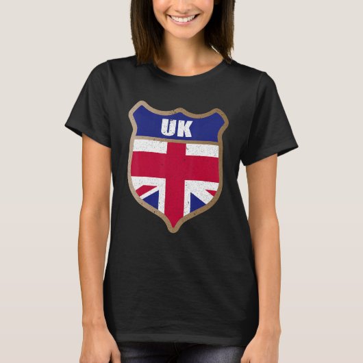 T-shirt Patch Drapeau Du Royaume-Uni Pour Les Anglais Et W (Devant)