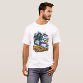 T-shirt Patch Fantôme Drôle Halloween (Devant entier)