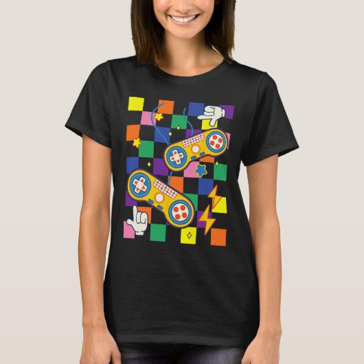 T-shirt Patchs de tissu esthétique Kidcore pour jeux vidéo (Devant)