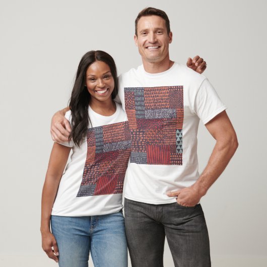 T-shirt Patchwork bohémien : conception sans couture dessi (Unisexe)