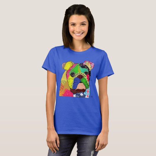T-shirt Patchwork Bulldog (Devant entier)