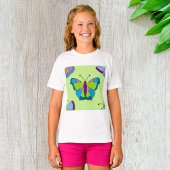 T-shirt Patchwork Butterfly Pattern on Green