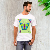 T-shirt Patchwork Butterfly Pattern on Green