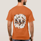 T-shirt Patchwork Chat d'Halloween aux couleurs d'automne (Dos)