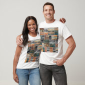 T-shirt Patchwork collage mixage, surface composée motif i (Unisexe)