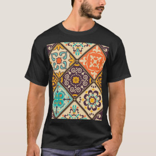 T-shirt Patchwork coloré : Majolica Tile Design