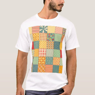 T-shirt Patchwork coloré : ornements abstraits sans coutur