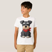 T-shirt Patchwork de chien Schnauzer (Devant entier)