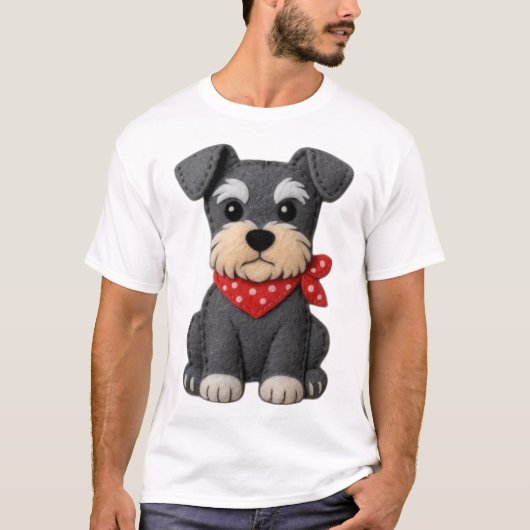 T-shirt Patchwork de chien Schnauzer (Devant)
