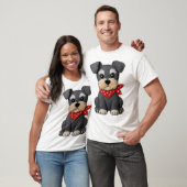 T-shirt Patchwork de chien Schnauzer (Unisexe)