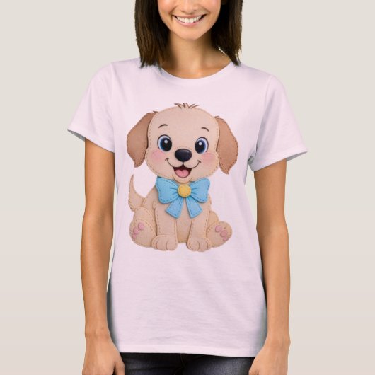 T-shirt Patchwork de chiot (Devant)