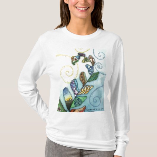 T-shirt Patchwork de fougère de la vie (Devant)