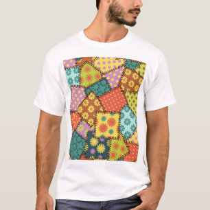 T-shirt Patchwork Eclectique : Mélange Motif Diverse