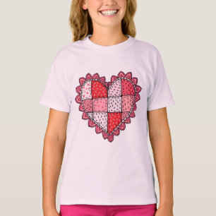 T-shirt Patchwork en forme de cœur pour la Saint-Valentin