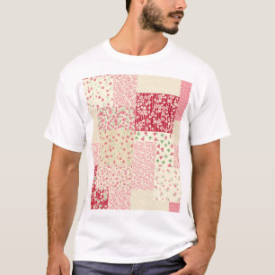 T-shirt Patchwork Floral : Ornements dessinés à la main.