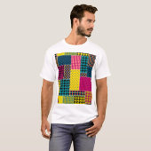 T-shirt Patchwork géométrique : Arrière - plan sans forme (Devant entier)